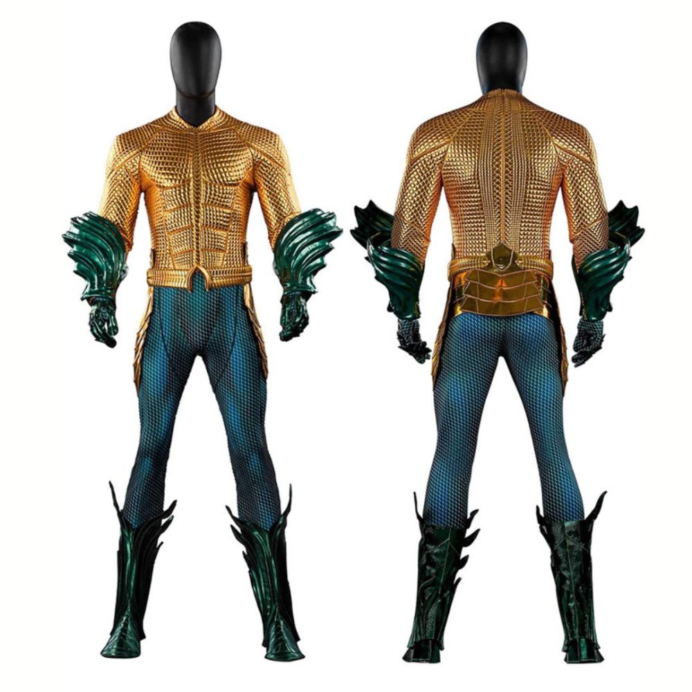 Aquaman and the Lost Kingdom Aquaman Halloween Costume DC Movie Arthur Curry Gold Suit Top Level Takerlama