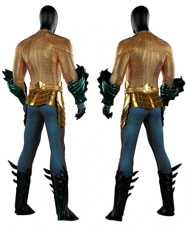 Aquaman and the Lost Kingdom Aquaman Halloween Costume DC Movie Arthur Curry Gold Suit Top Level Takerlama