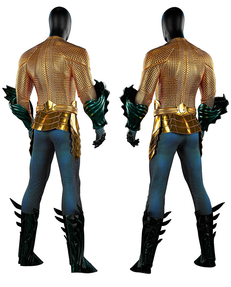 Aquaman and the Lost Kingdom Aquaman Halloween Costume DC Movie Arthur Curry Gold Suit Top Level Takerlama