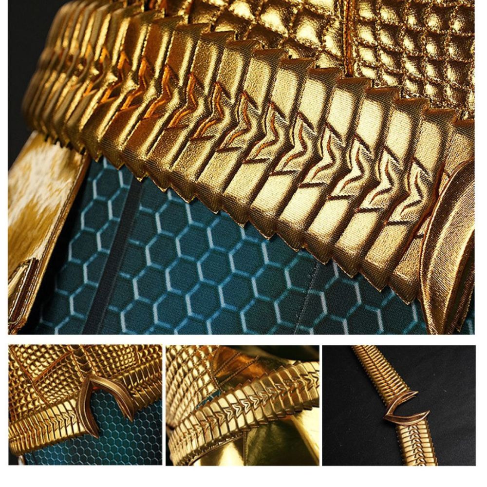 Aquaman and the Lost Kingdom Aquaman Halloween Costume DC Movie Arthur Curry Gold Suit Top Level Takerlama