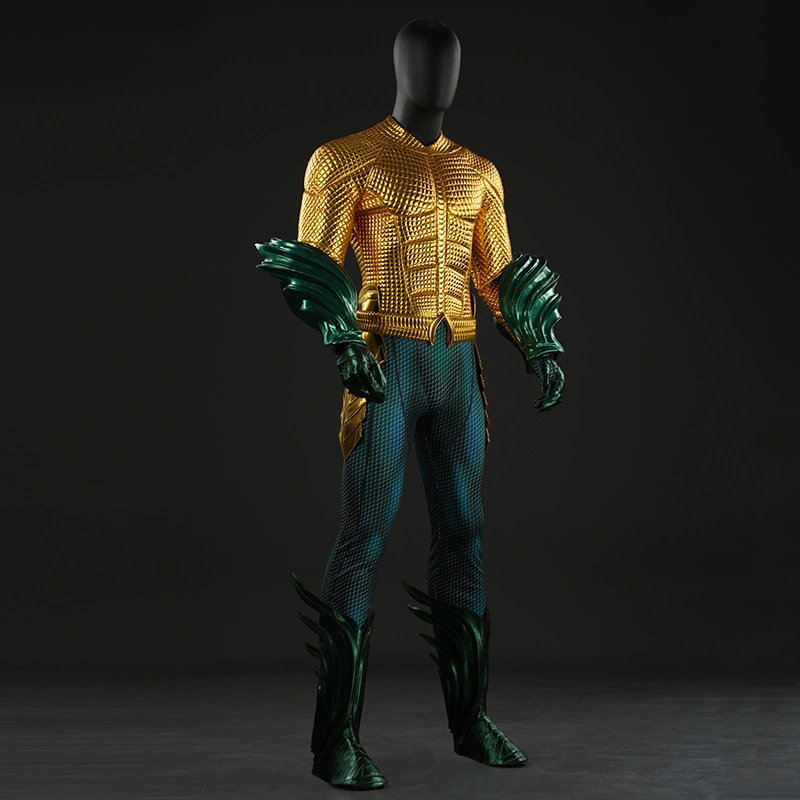 Aquaman and the Lost Kingdom Aquaman Halloween Costume DC Movie Arthur Curry Gold Suit Top Level Takerlama
