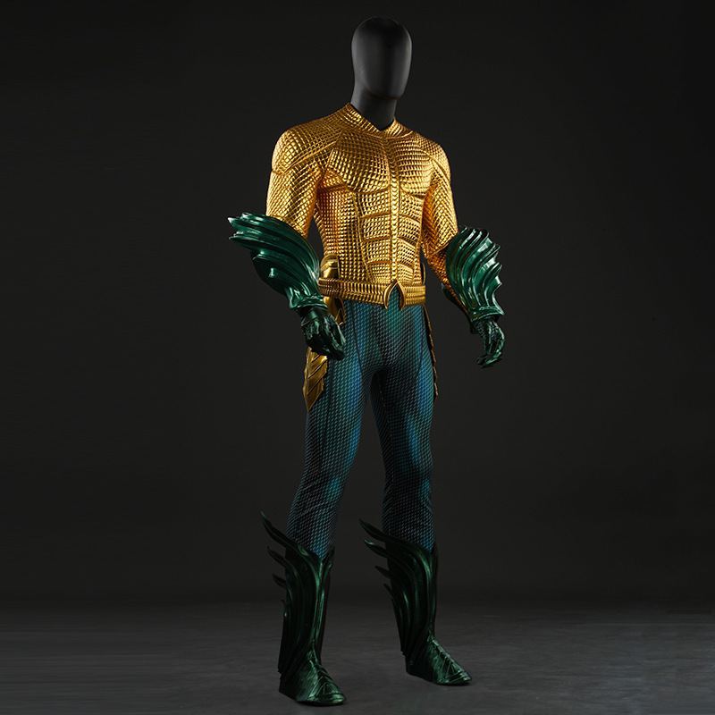 Aquaman and the Lost Kingdom Aquaman Halloween Costume DC Movie Arthur Curry Gold Suit Top Level Takerlama