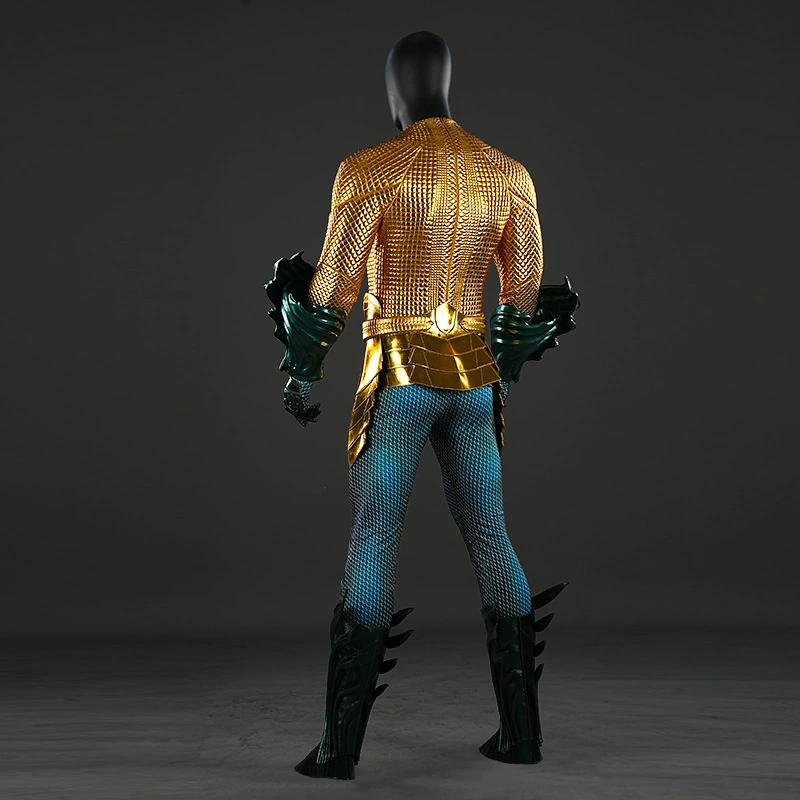 Aquaman and the Lost Kingdom Aquaman Halloween Costume DC Movie Arthur Curry Gold Suit Top Level Takerlama
