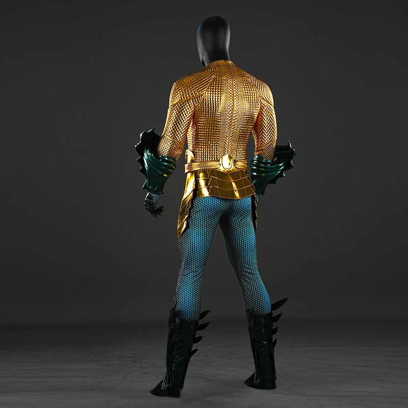 Aquaman and the Lost Kingdom Aquaman Halloween Costume DC Movie Arthur Curry Gold Suit Top Level Takerlama