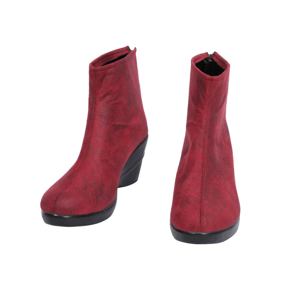 Lady Deadpool Cosplay Shoes Red Leather Boots Deadpool & Wolverine Halloween Theme Party Props Takerlama