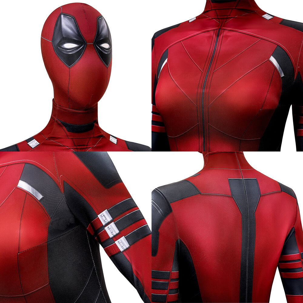 Deadpool 3 Lady Deadpool Cosplay Costume Superhero Halloween Jumpsuit Mask Takerlama