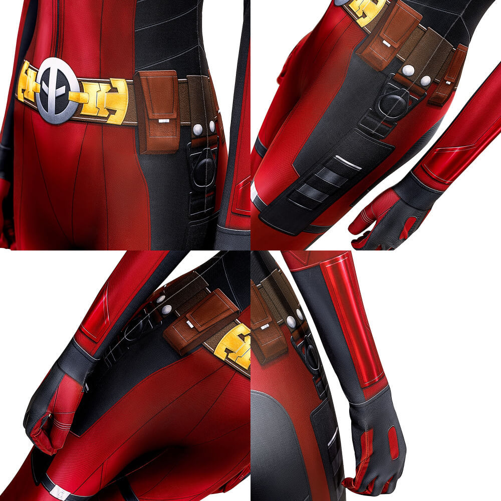 Deadpool 3 Lady Deadpool Cosplay Costume Superhero Halloween Jumpsuit Mask Takerlama