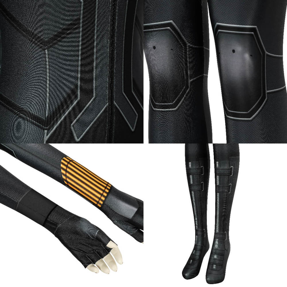 Black Widow Natasha Romanoff  Cosplay Costume Halloween Black Suit Printed Style Takerlama
