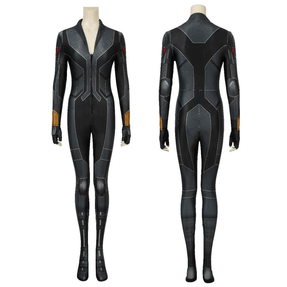 Black Widow Natasha Romanoff  Cosplay Costume Halloween Black Suit Printed Style Takerlama