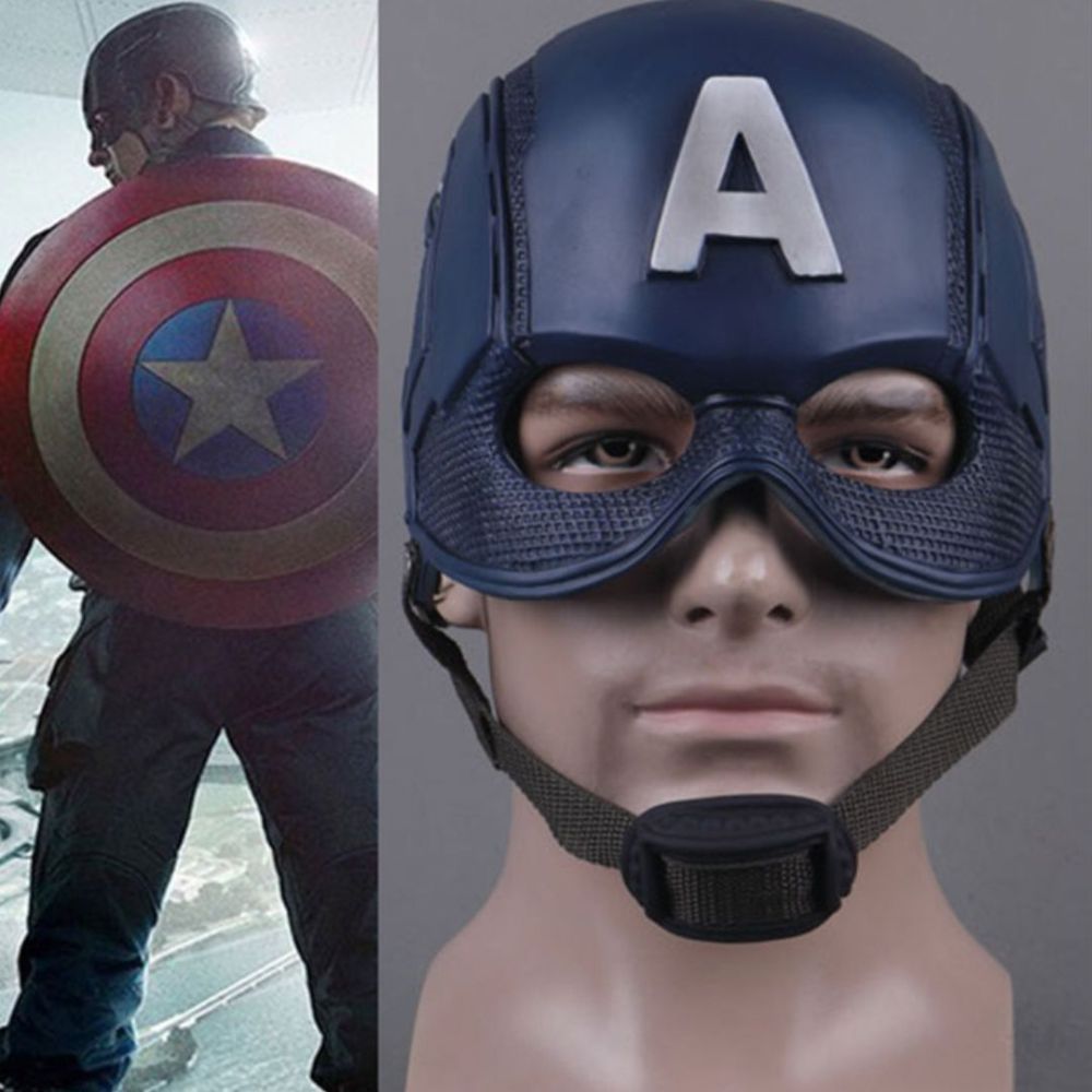 Captain America Cosplay Helmet Avengers: Age of Ultron Superhero Steve Rogers Costume Mask Halloween Party Props Takerlama