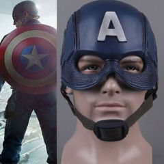 Captain America Cosplay Helmet Avengers: Age of Ultron Superhero Steve Rogers Costume Mask Halloween Party Props In Stock Takerlama