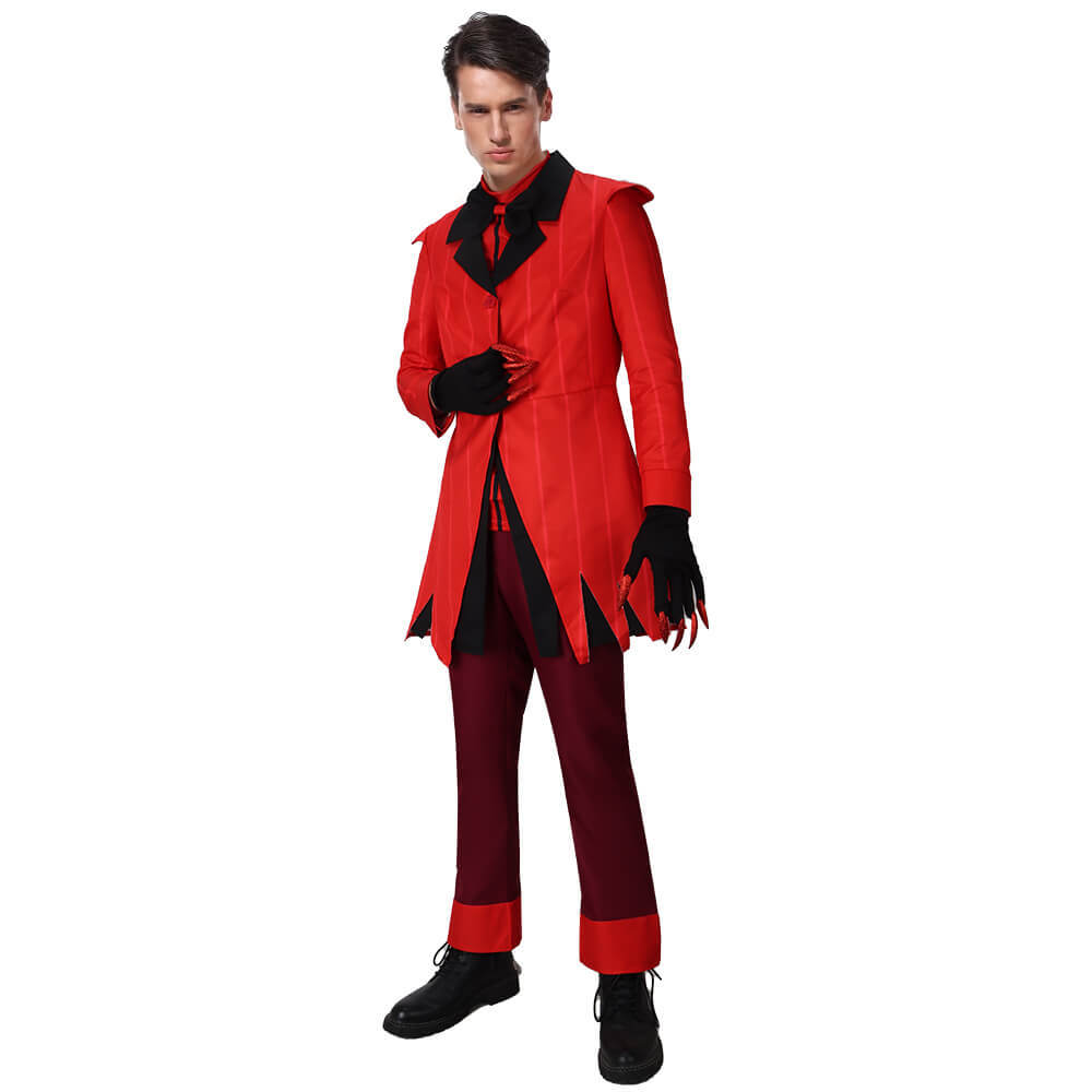 Hazbin Hotel Alastor The Radio Demon Cosplay Costume Upgrade Red Halloween Party Outfits Suit Takerlama