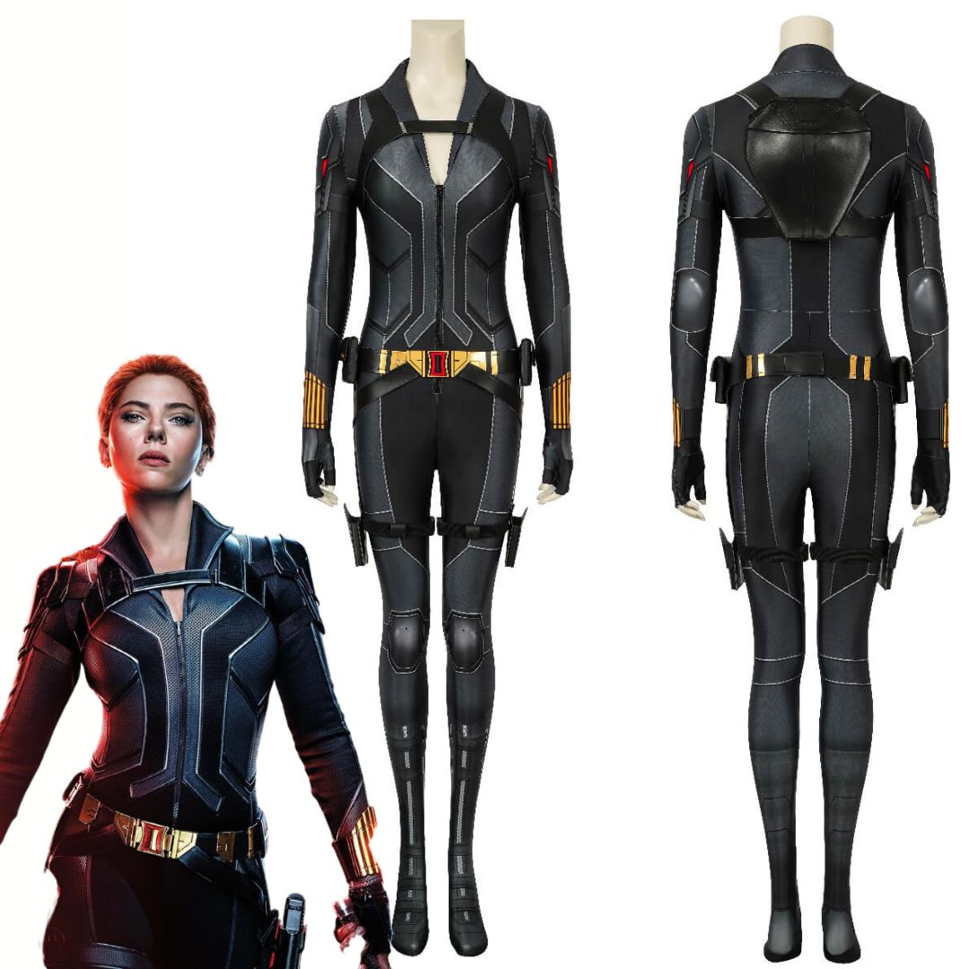 Black Widow Natasha Romanoff  Cosplay Costume Halloween Black Suit Printed Style Takerlama
