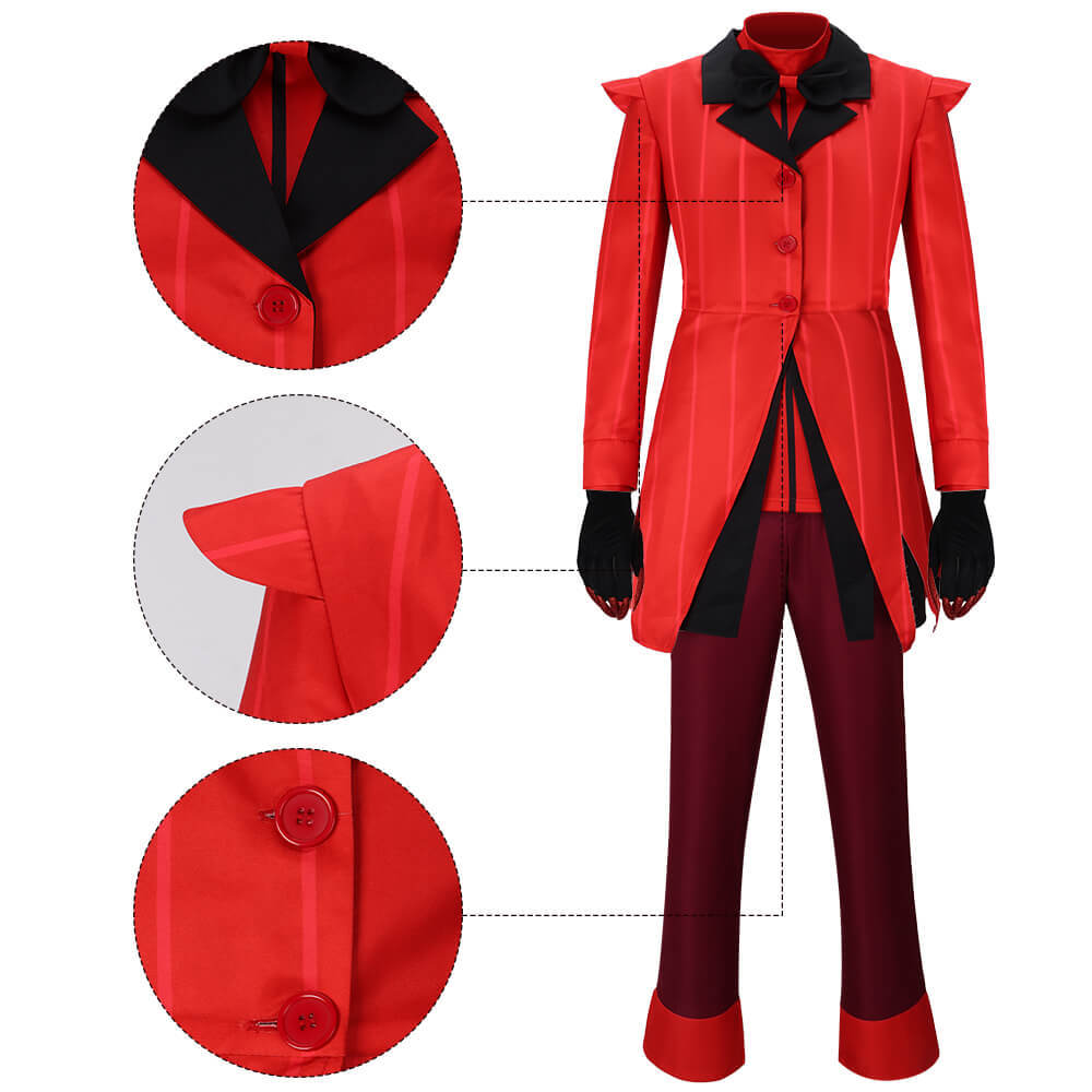 Hazbin Hotel Alastor The Radio Demon Cosplay Costume Upgrade Red Halloween Party Outfits Suit Takerlama