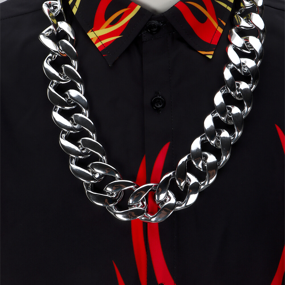 Guy Fieri Flame Button Down T-Shirt Men Chef Cosplay Costume '90s