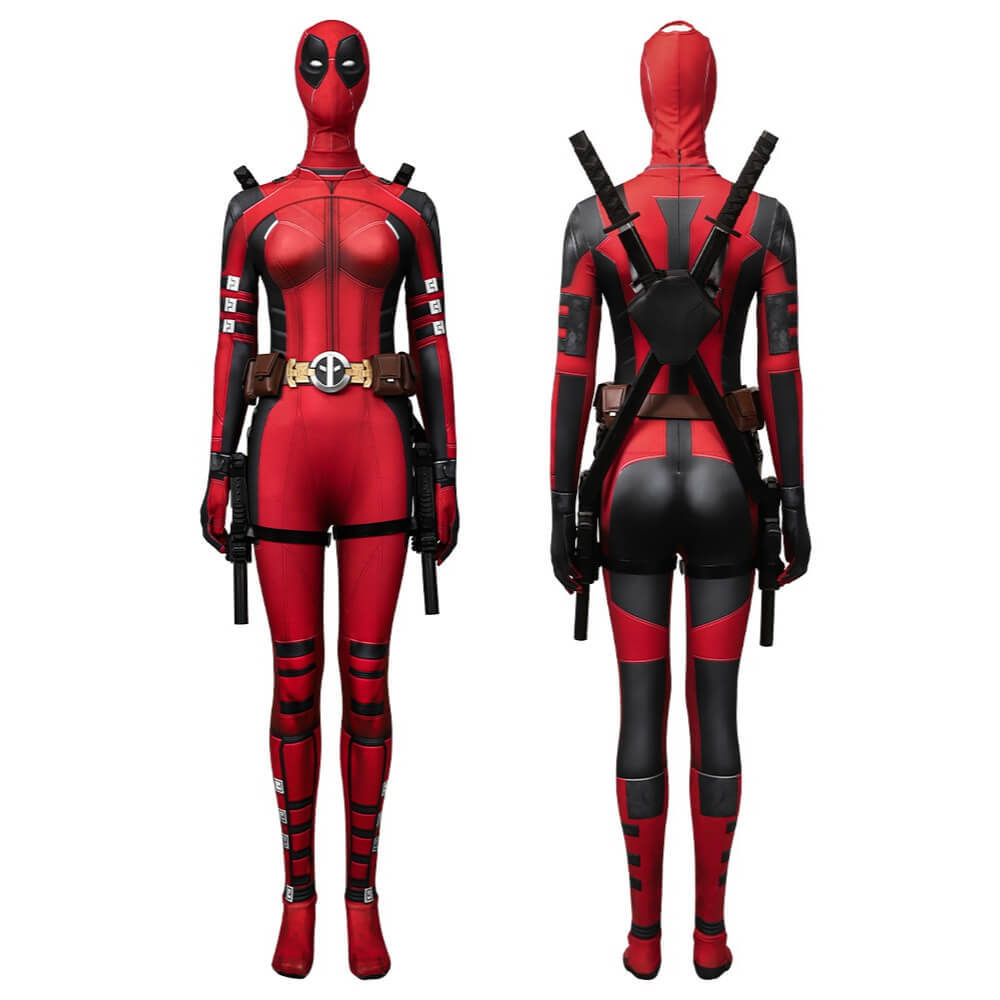 Lady Deadpool 3 Cosplay Costume 2024 Deadpool Wolverine Female Suit Red Halloween Outfits Takerlama