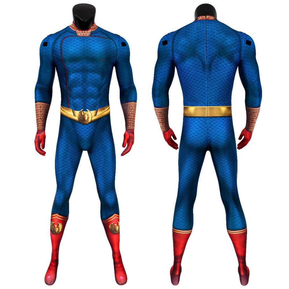 The Boys Homelander John Cosplay Costume Halloween Superhero Jumpsuit with Cloak Takerlama
