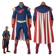 The Homelander John Costume The Boys Halloween Cosplay Jumpsuit Cloak Boots XL 2XL In Stock Takerlama