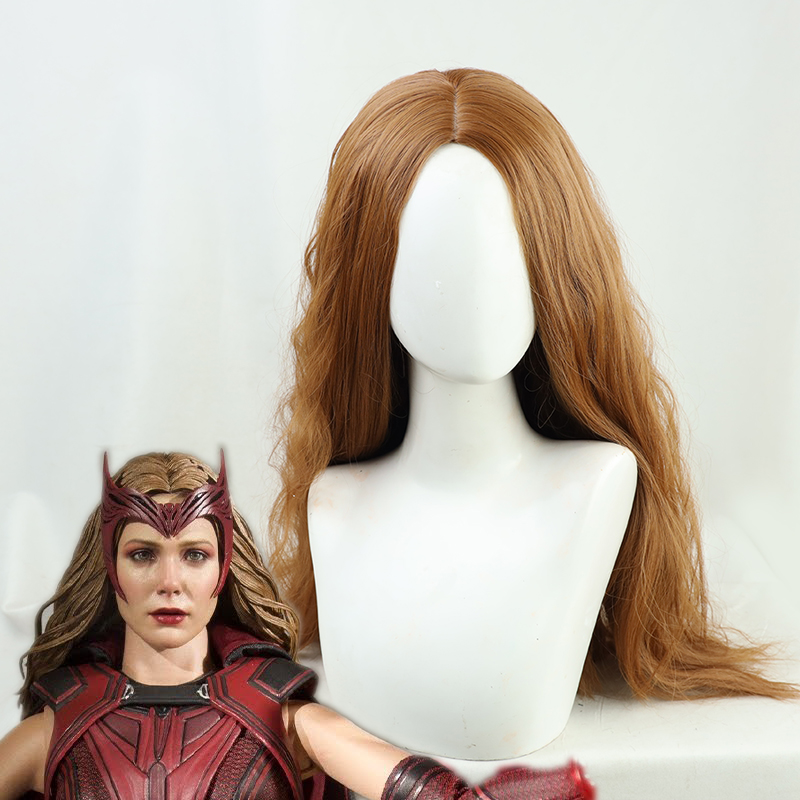 WandaVision Scarlet Witch Wanda Maximoff Wig Hair Halloween Cosplay Accessory-Takerlama