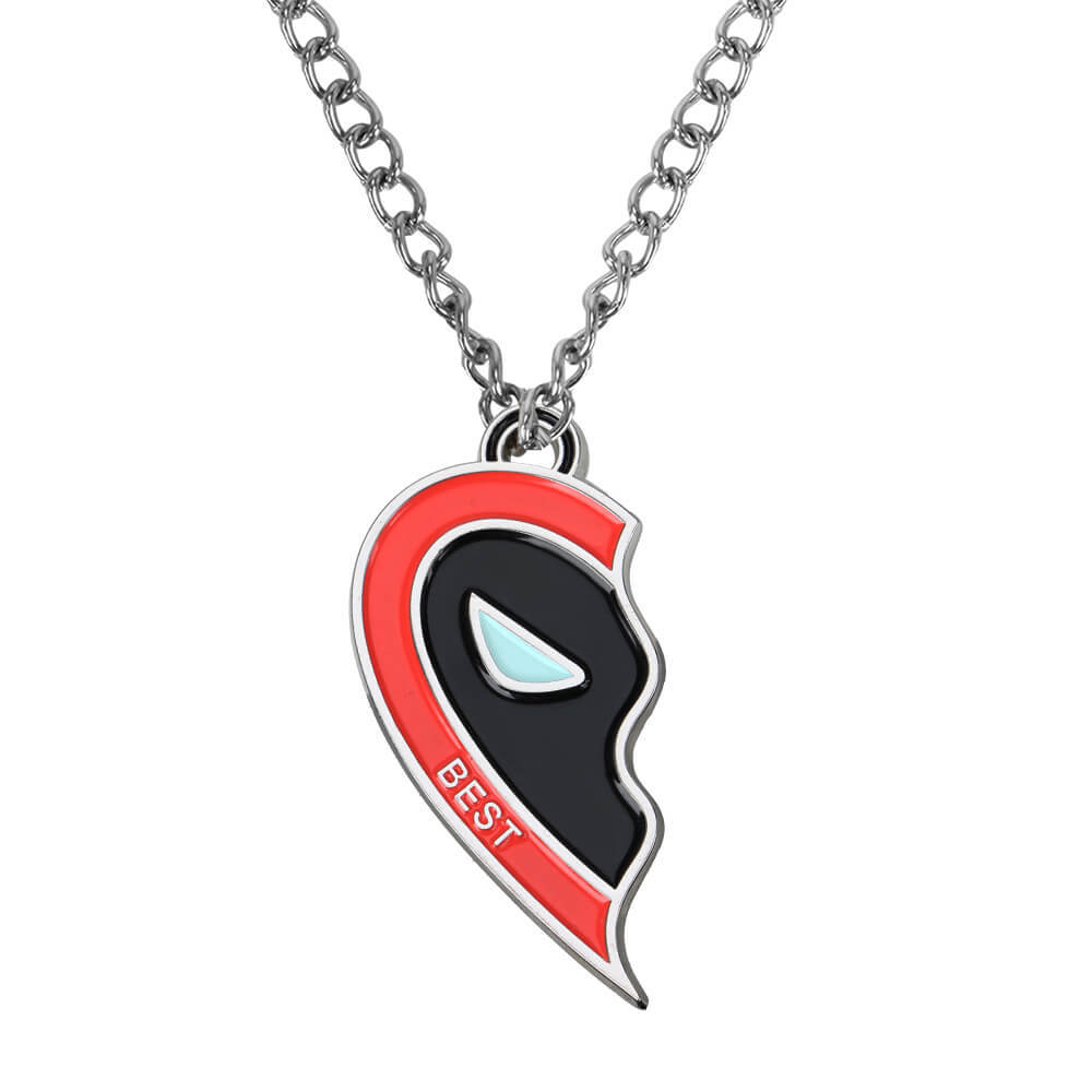 Deadpool 2 Wolverine Best Friends Necklace 2pcs/set Alloy Heart-shaped Pendants Marvel Superhero Props Gifts Takerlama