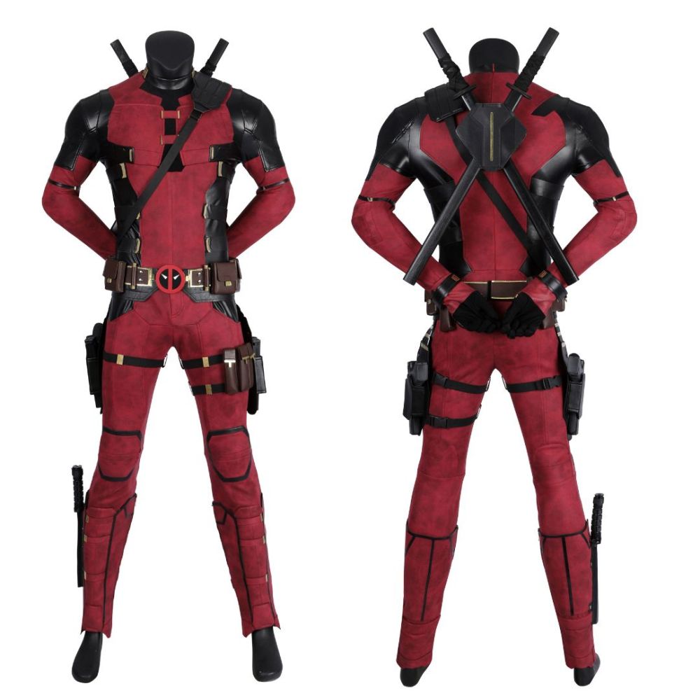 Deadpool & Wolverine Wade Wilson Cosplay Costume Deadpool 3 Halloween Party Outfits Deluxe Takerlama