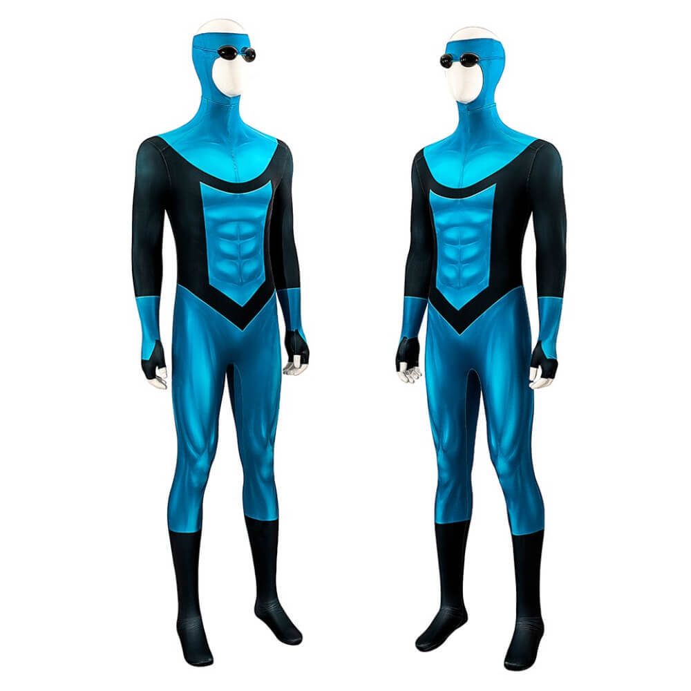 Invincible Season 3 Mark Grayson Cosplay Costume 3D Print Blue Suit For Halloween Party Takerlama