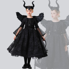 Disney Maleficent Costume For Kids Mistress of Evil Black Witch Angelina Jolie Cosplay Fancy Dress Hat Child Girls Gifts Takerlama