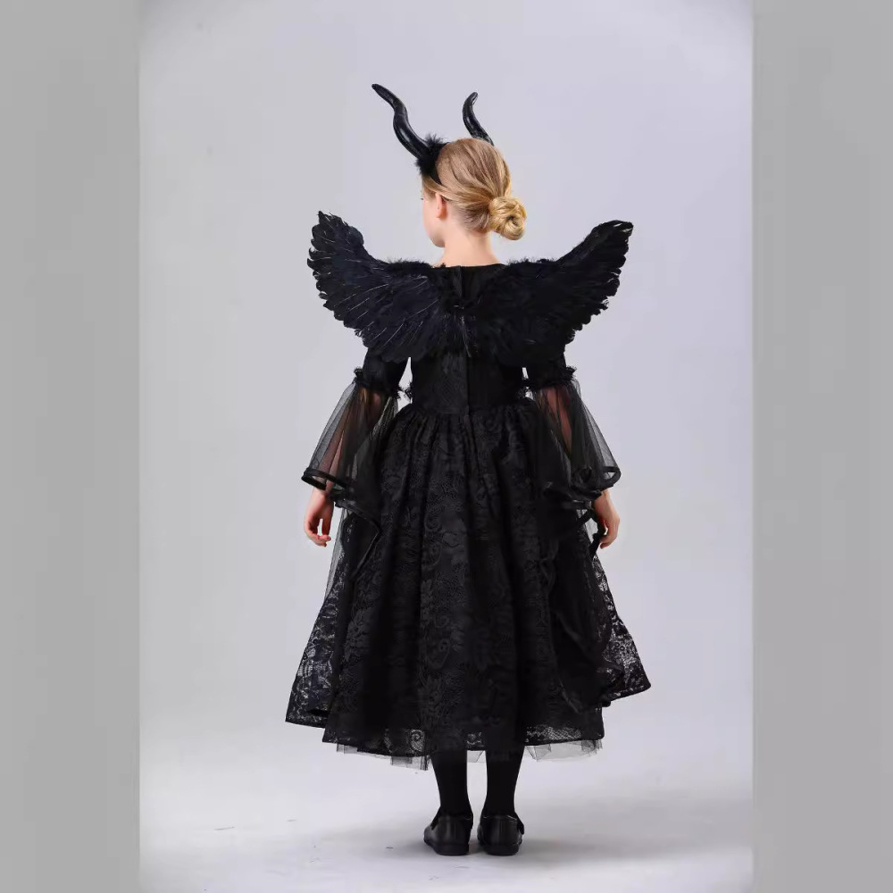 Disney Maleficent Costume For Kids Mistress of Evil Black Witch Angelina Jolie Cosplay Fancy Dress Hat Child Girls Gifts Takerlama