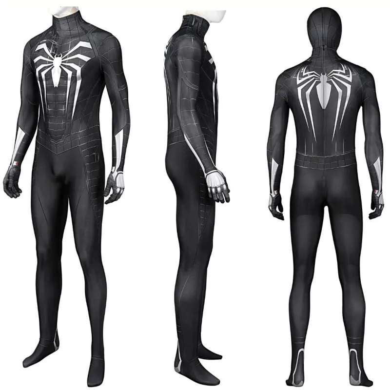 Marvel's Spider-Man 2 Black Suit Venom Symbiote Costume Mask Kids Adult In Stock Takerlama