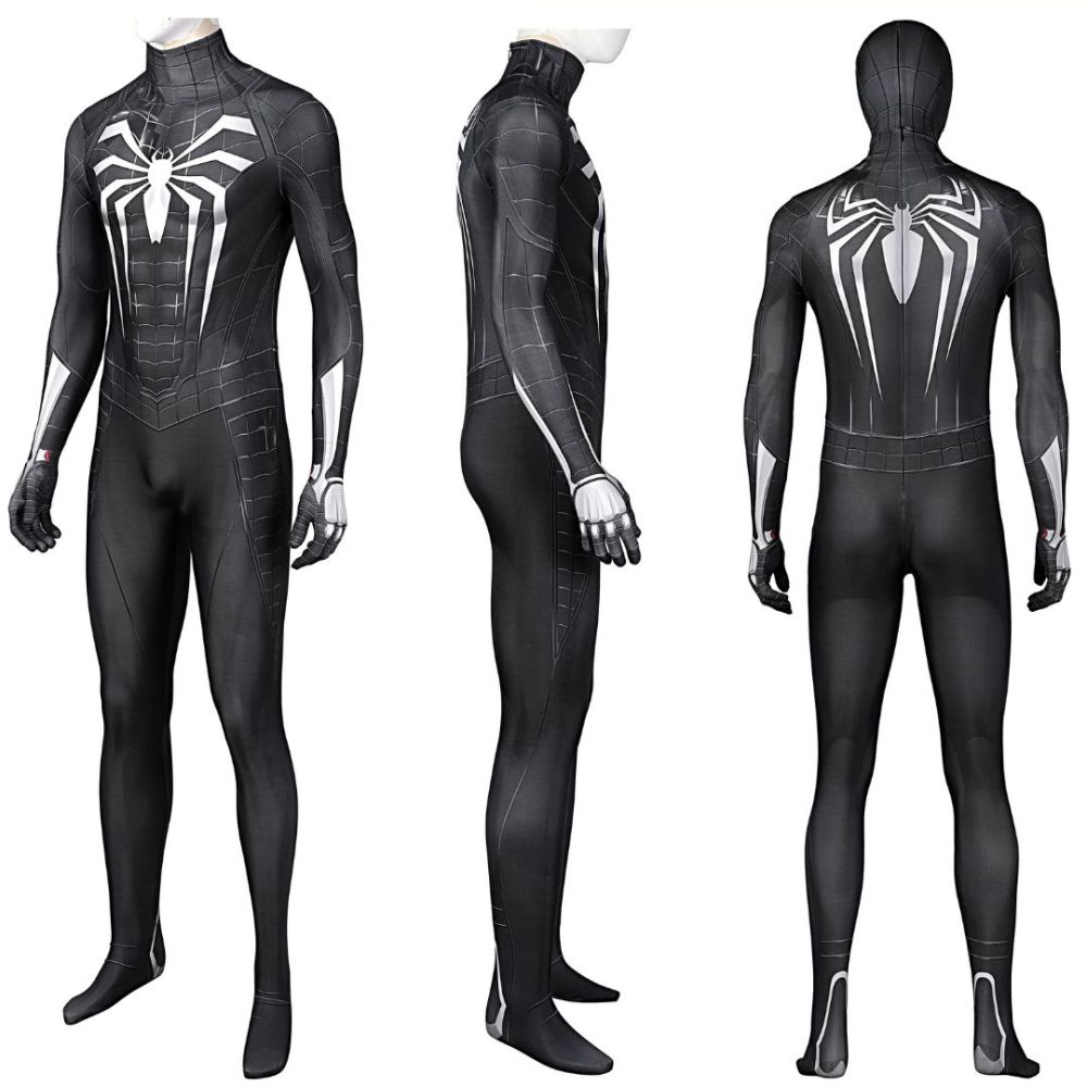 Marvel's Spider-Man 2 Black Suit Venom Symbiote Costume Mask Kids Adult In Stock Takerlama