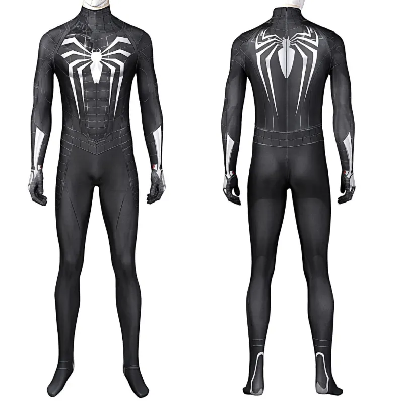 Marvel's Spider-Man 2 Black Suit Venom Symbiote Costume Mask Kids Adult In Stock Takerlama