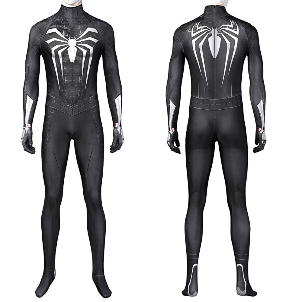 Marvel's Spider-Man 2 Black Suit Venom Symbiote Costume Mask Kids Adult In Stock Takerlama