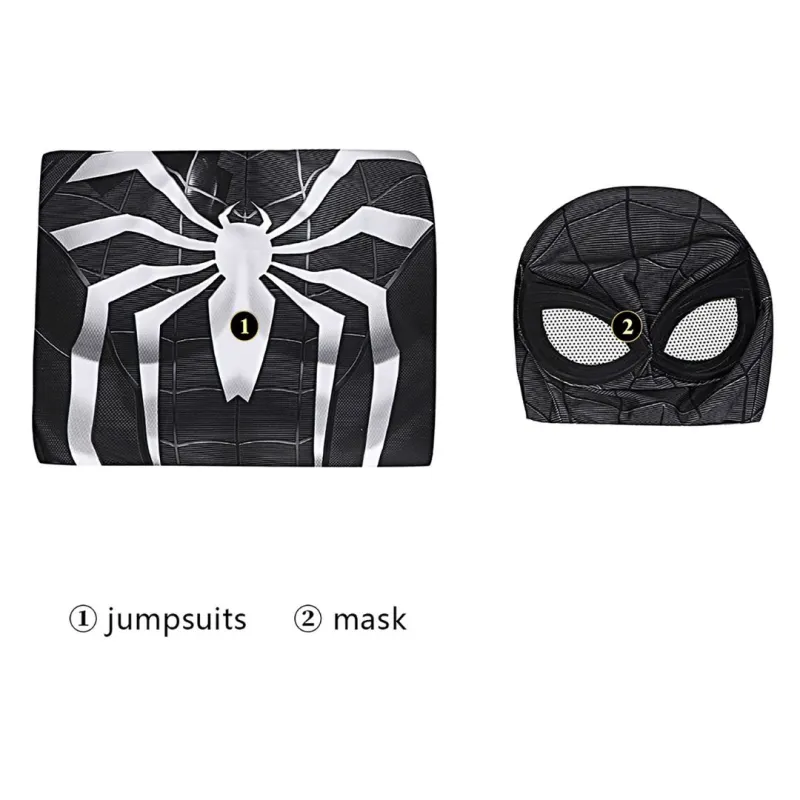Marvel's Spider-Man 2 Black Suit Venom Symbiote Costume Mask Kids Adult In Stock Takerlama