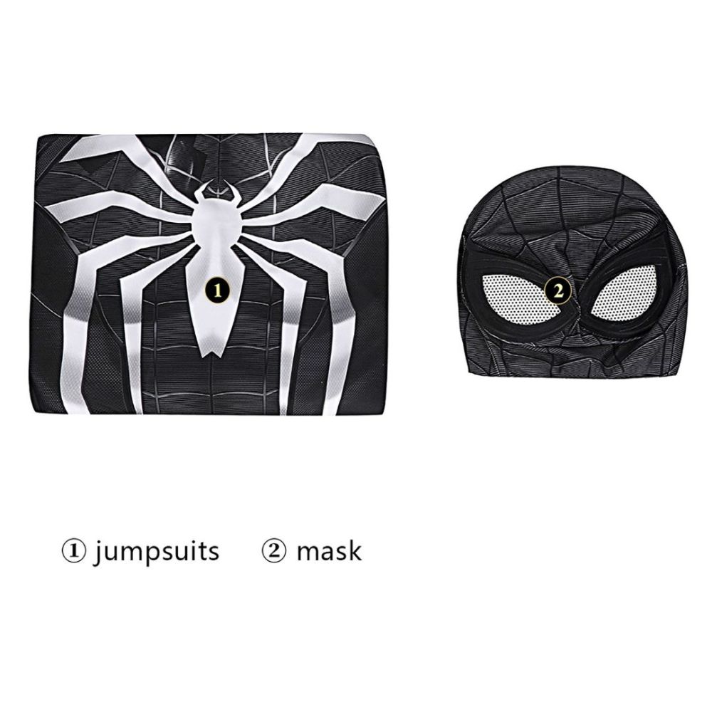 Marvel's Spider-Man 2 Black Suit Venom Symbiote Costume Mask Kids Adult In Stock Takerlama