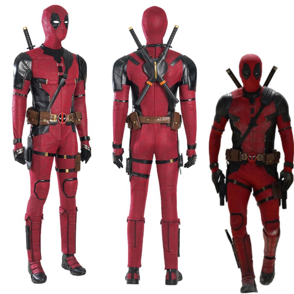 Deadpool 3 Cosplay Costume Adult Deadpool & Wolverine Wade Wilson Halloween Party Apparel Deluxe Takerlama