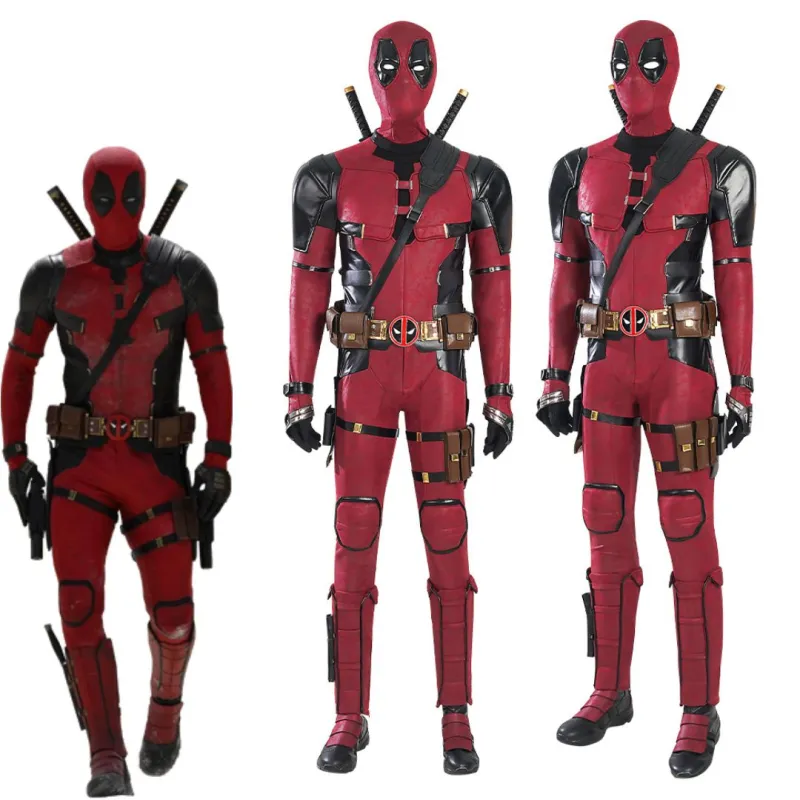 Deadpool 3 Cosplay Costume Adult Deadpool & Wolverine Wade Wilson Halloween Party Apparel Deluxe Takerlama