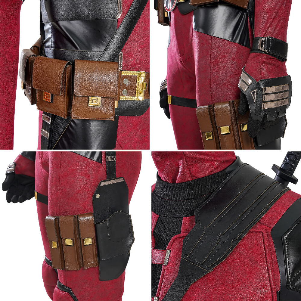 Deadpool 3 Cosplay Costume Adult Deadpool & Wolverine Wade Wilson Halloween Party Apparel Deluxe Takerlama