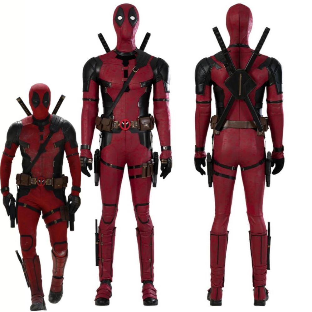 Deadpool 3 Cosplay Costume Adult Deadpool & Wolverine Wade Wilson Halloween Party Apparel Deluxe Takerlama