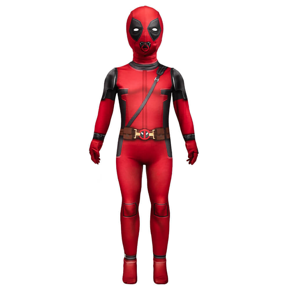 Kidpool Baby Deadpool Costume Deadpool & Wolverine Cosplay Jumpsuit Toddler Girls Boys Gifts Wade Wilson Halloween Party Apparel  Takerlama
