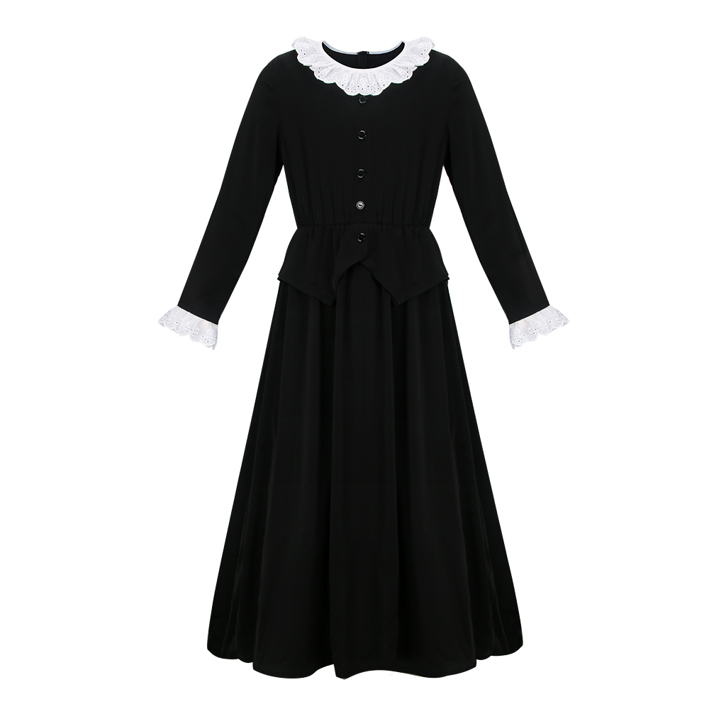 Takerlama Harriet Tubman Dress Kids Girl Costume Ruffled Doll Collars Black Slave Button Outfit Halloween Cosplay Suit