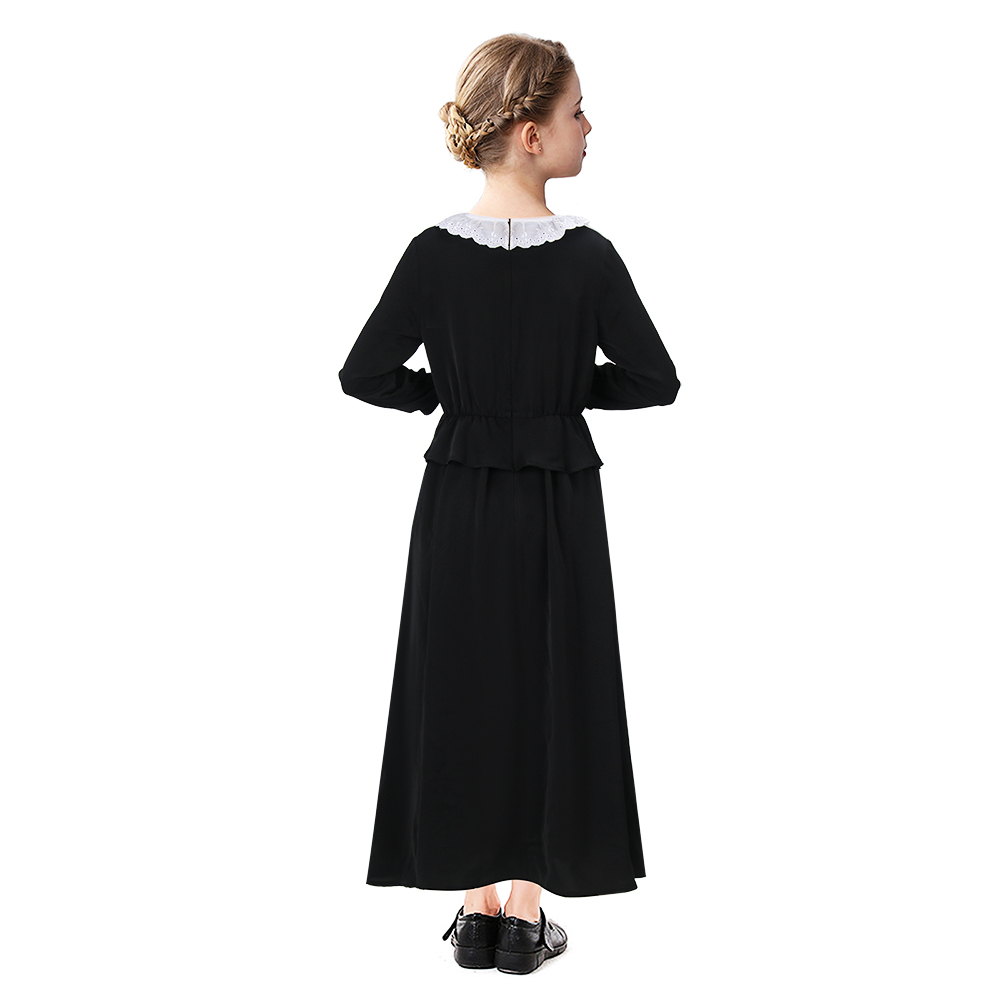 Takerlama Harriet Tubman Dress Kids Girl Costume Ruffled Doll Collars Black Slave Button Outfit Halloween Cosplay Suit