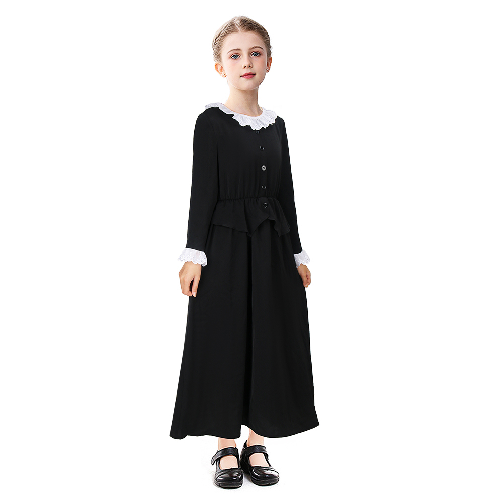 Takerlama Harriet Tubman Dress Kids Girl Costume Ruffled Doll Collars Black Slave Button Outfit Halloween Cosplay Suit