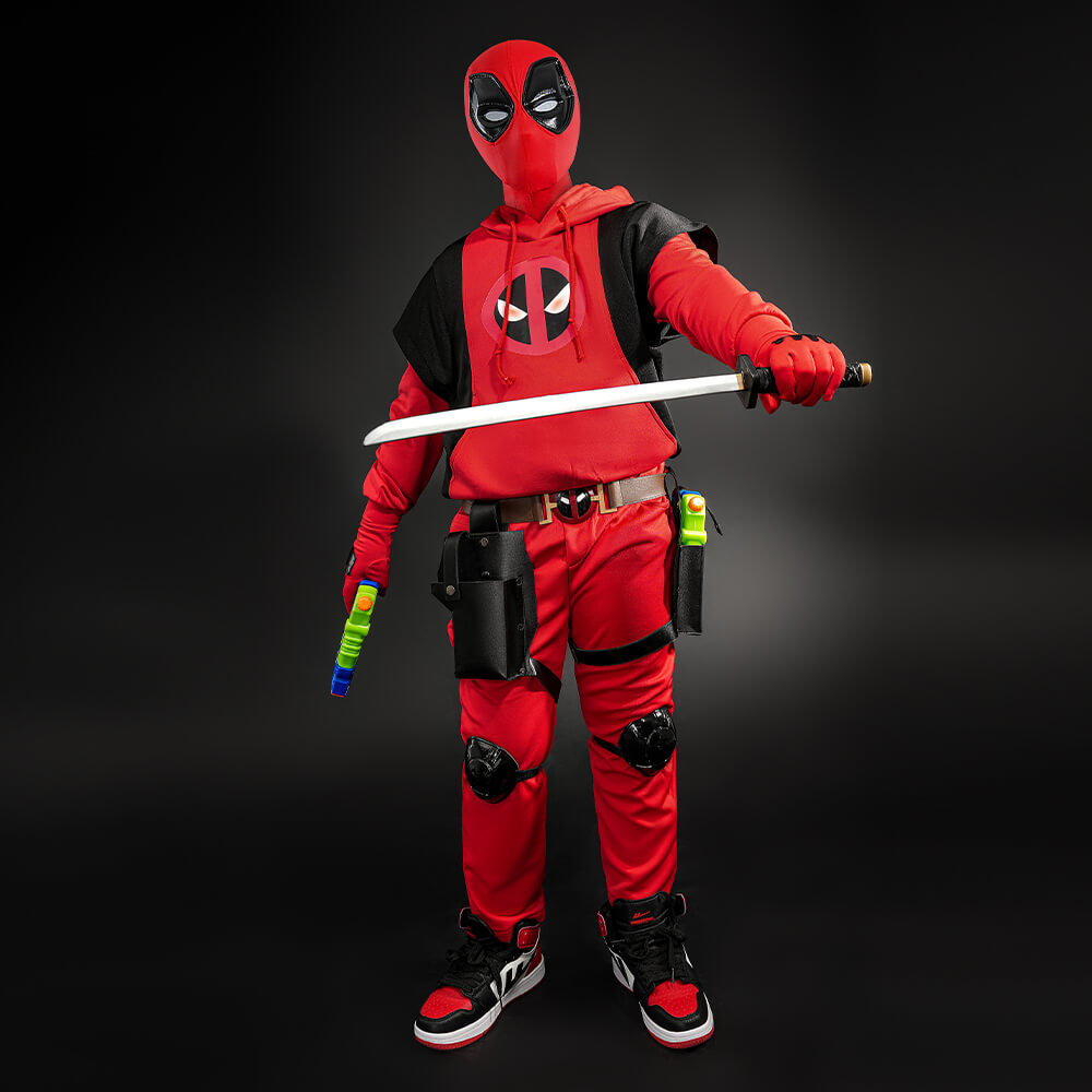 Kidpool Halloween Cosplay Costume Children Deadpool And Wolverine Hoodie Suit Superhero Theme Party Gifts Takerlama