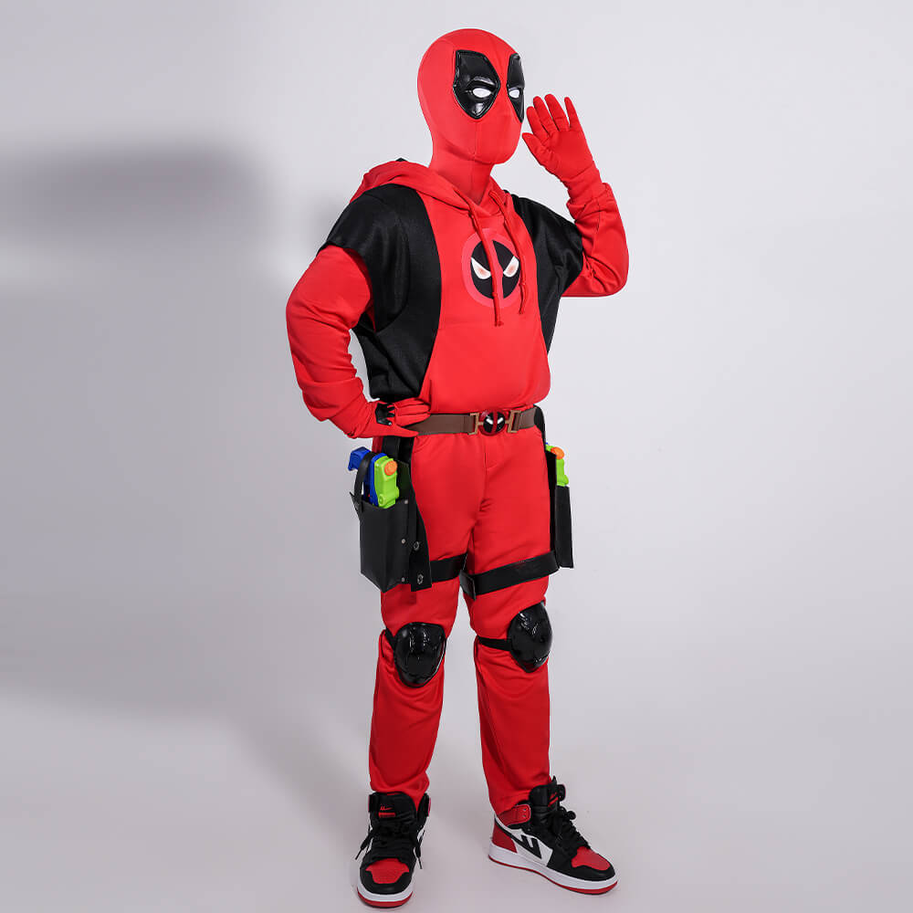 Kidpool Halloween Cosplay Costume Children Deadpool And Wolverine Hoodie Suit Superhero Theme Party Gifts Takerlama
