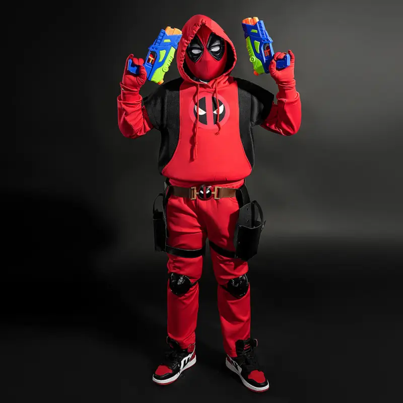 Kidpool Halloween Cosplay Costume Children Deadpool And Wolverine Hoodie Suit Superhero Theme Party Gifts Takerlama