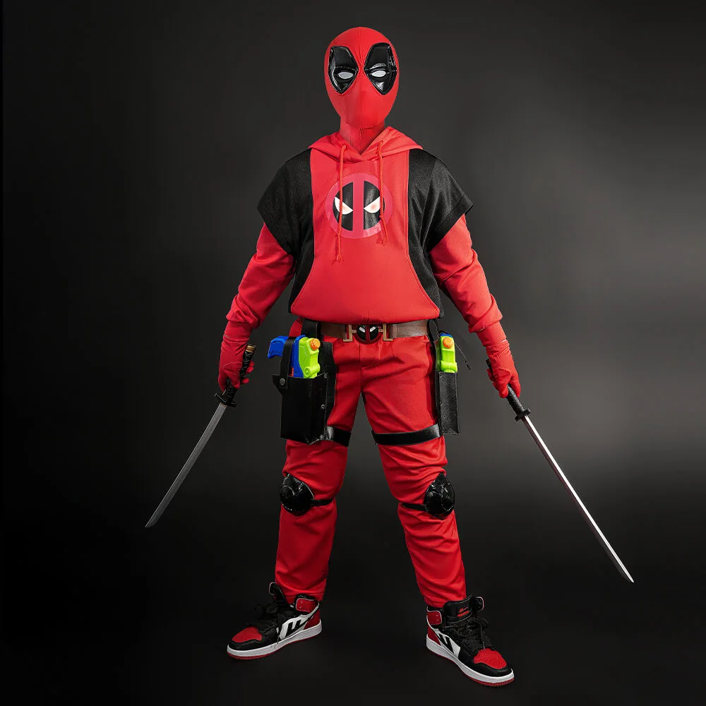 Kidpool Halloween Cosplay Costume Children Deadpool And Wolverine Hoodie  Suit Superhero Theme Party Gifts Takerlama, image size:1000x1000