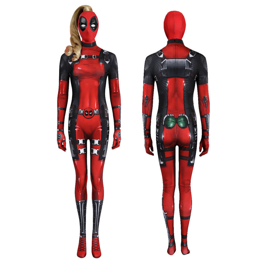 Lady Deadpool Cosplay Costume Comic Printed Style (no wig) Takerlama