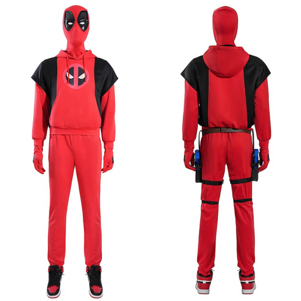 Adult Kidpool Halloween Cosplay Costume Deadpool And Wolverine Hoodie Mask Suit ShoesTakerlama