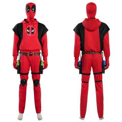 Adult Kidpool Halloween Cosplay Costume Deadpool And Wolverine Hoodie Mask Suit Shoes Takerlama