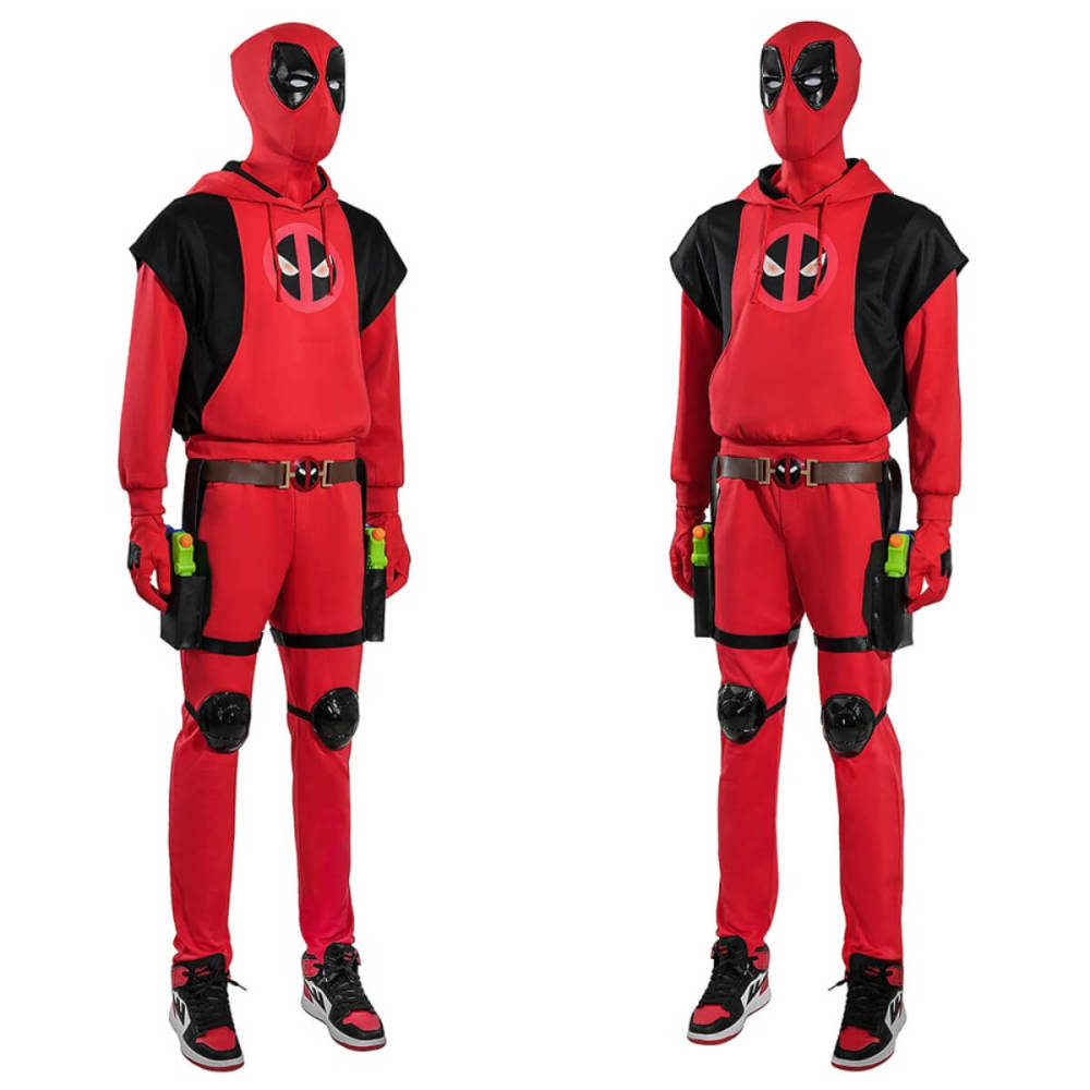 Adult Kidpool Halloween Cosplay Costume Deadpool And Wolverine Hoodie Mask Suit ShoesTakerlama